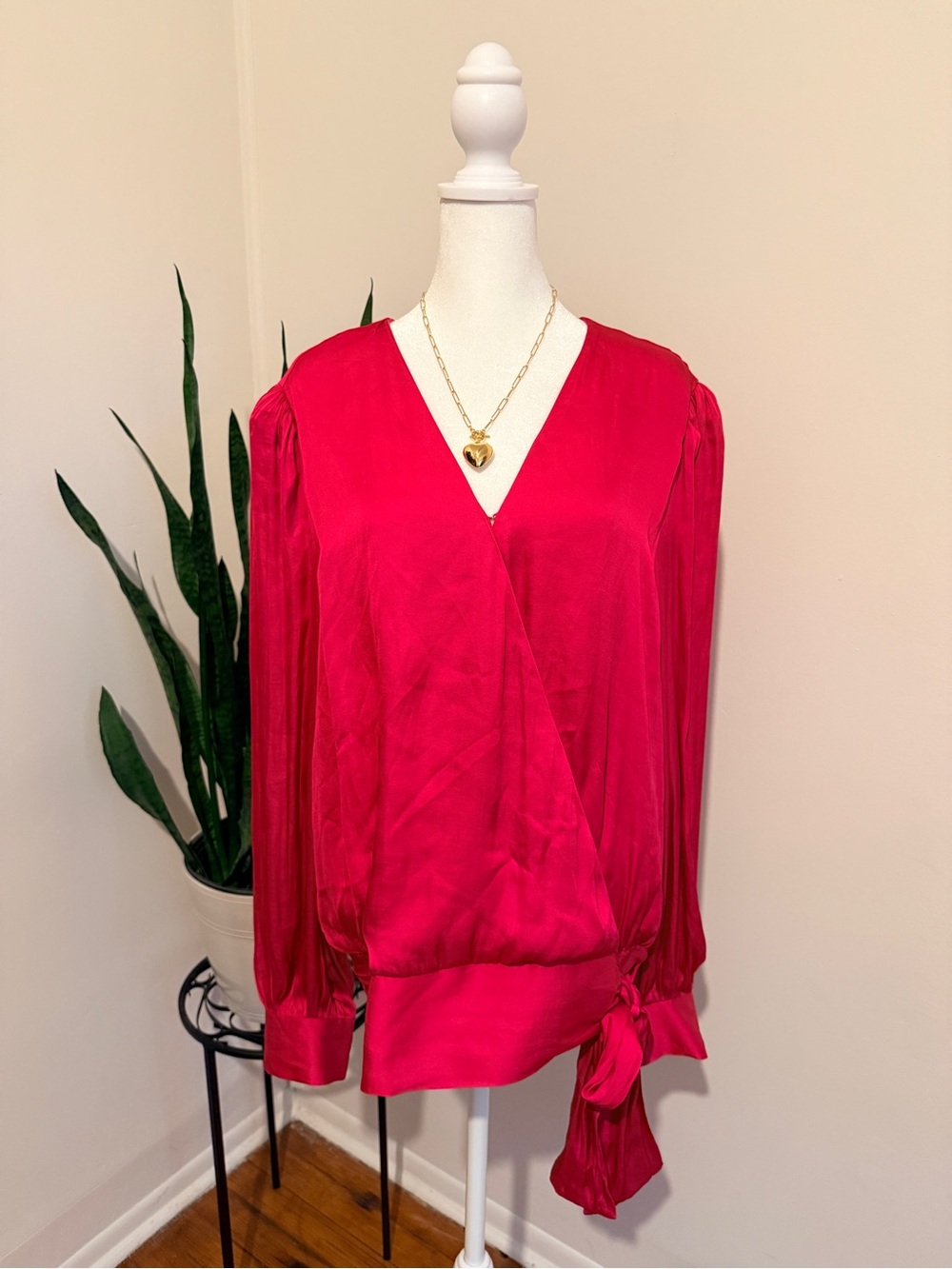 Banana Republic | Fuchsia Pink Wrap Blouse
